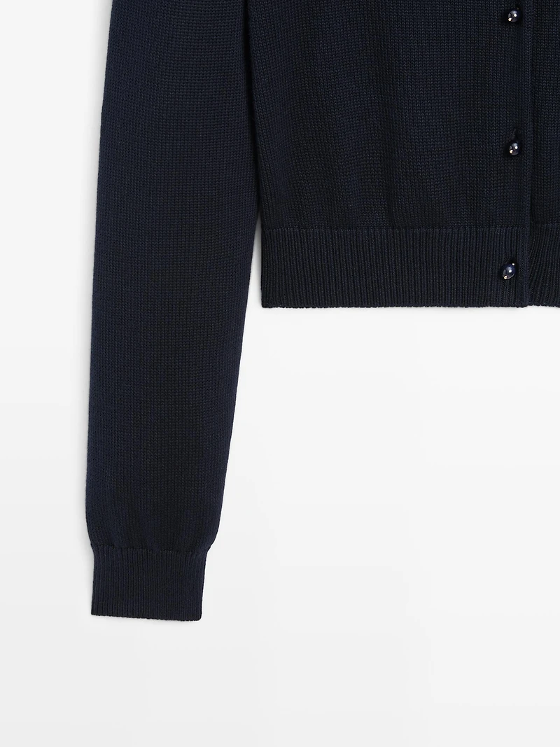 Cardigan avec boutons bijou