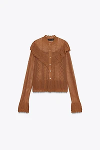 GILET ROMANTIQUE EN MAILLE POINTELLE