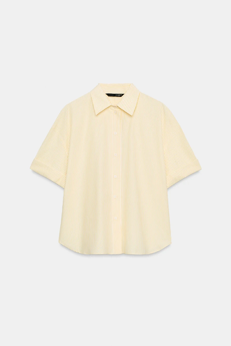 OVERSIZED STRIPED POPLIN SHIRT