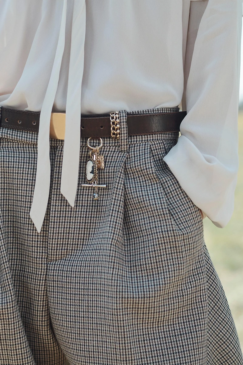 LIMITED EDITION PLAID BALLOON PANTS WITH WOOL