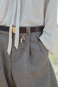 LIMITED EDITION PLAID BALLOON PANTS WITH WOOL