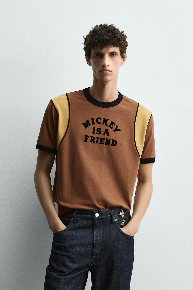 CONTRAST SLOGAN T-SHIRT HARRY LAMBERT FOR ZARA X DISNEY
