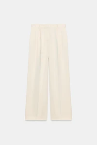 PLEATED STRAIGHT LEG PANTS