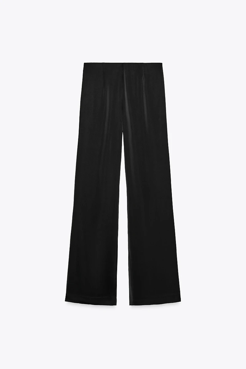 HIGH-WAISTED SATIN PANTS