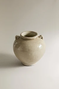 CRACKLED CERAMIC VASE