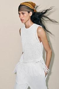 FRINGED KNIT TOP