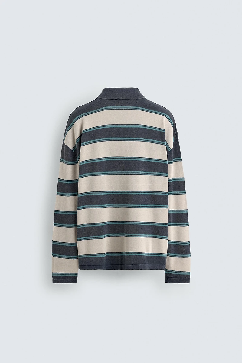 POLO EN MAILLE RAYÉ RELAXED FIT