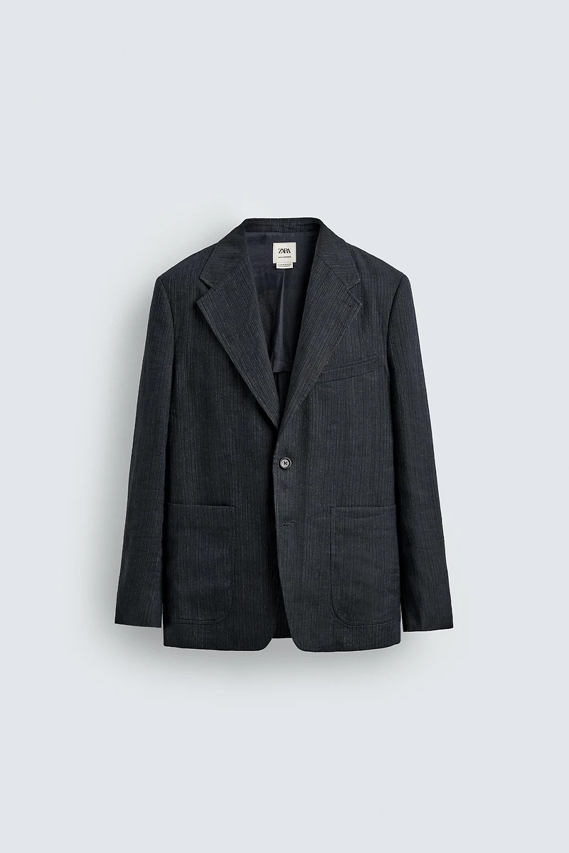 VESTE À RAYURES 100 % LIN