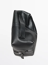 Nappa leather toiletry bag with zip