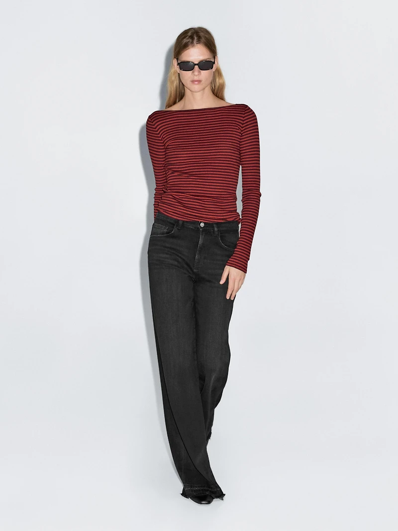 Mid-rise bell bottom jeans