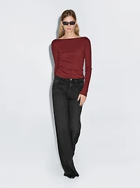 Mid-rise bell bottom jeans