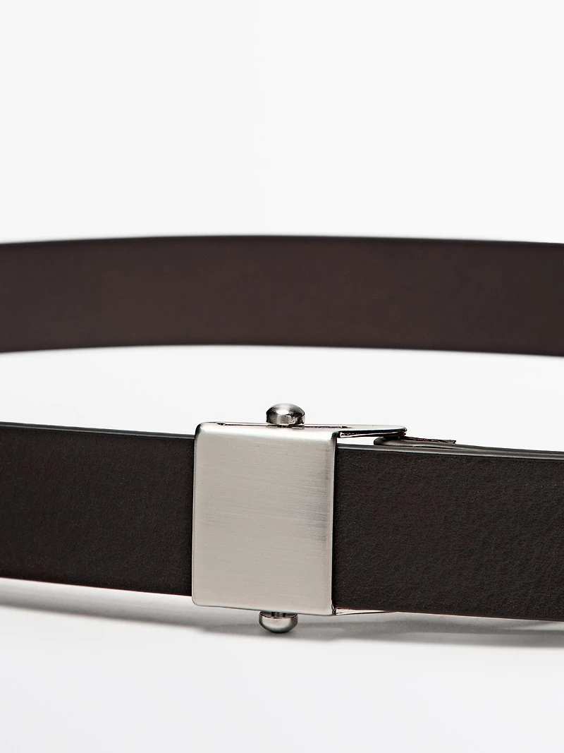 Nappa leather belt with buckle loop - LIMITED