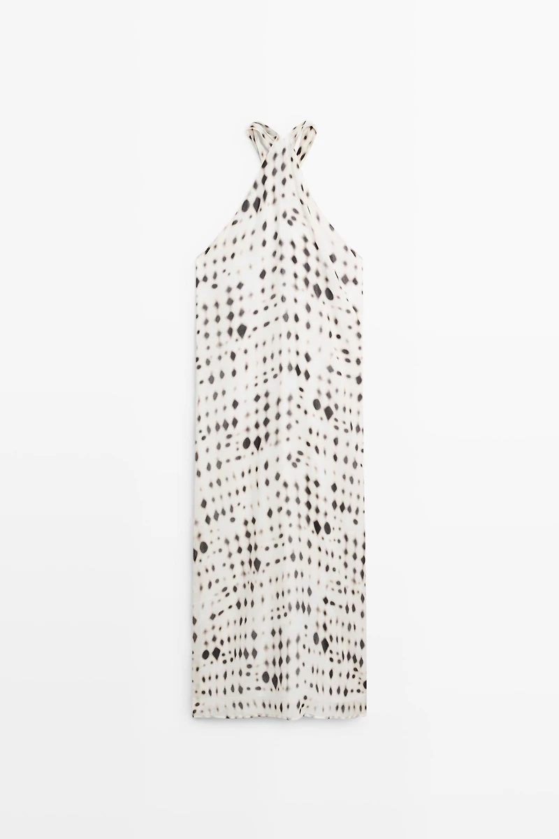 Printed halter dress
