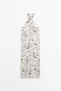 Printed halter dress