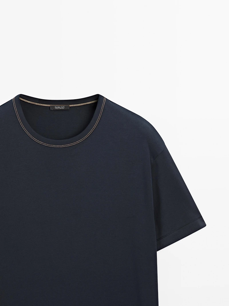 T-shirt manches courtes surpiqûre contrastante