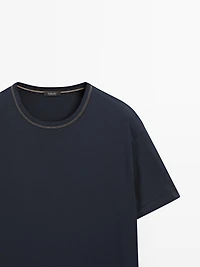 T-shirt manches courtes surpiqûre contrastante