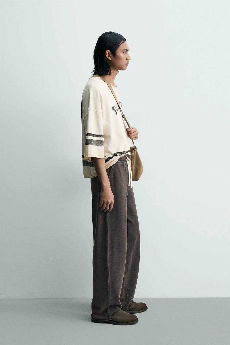 WASHED STRAIGHT FIT JOGGING PANTS