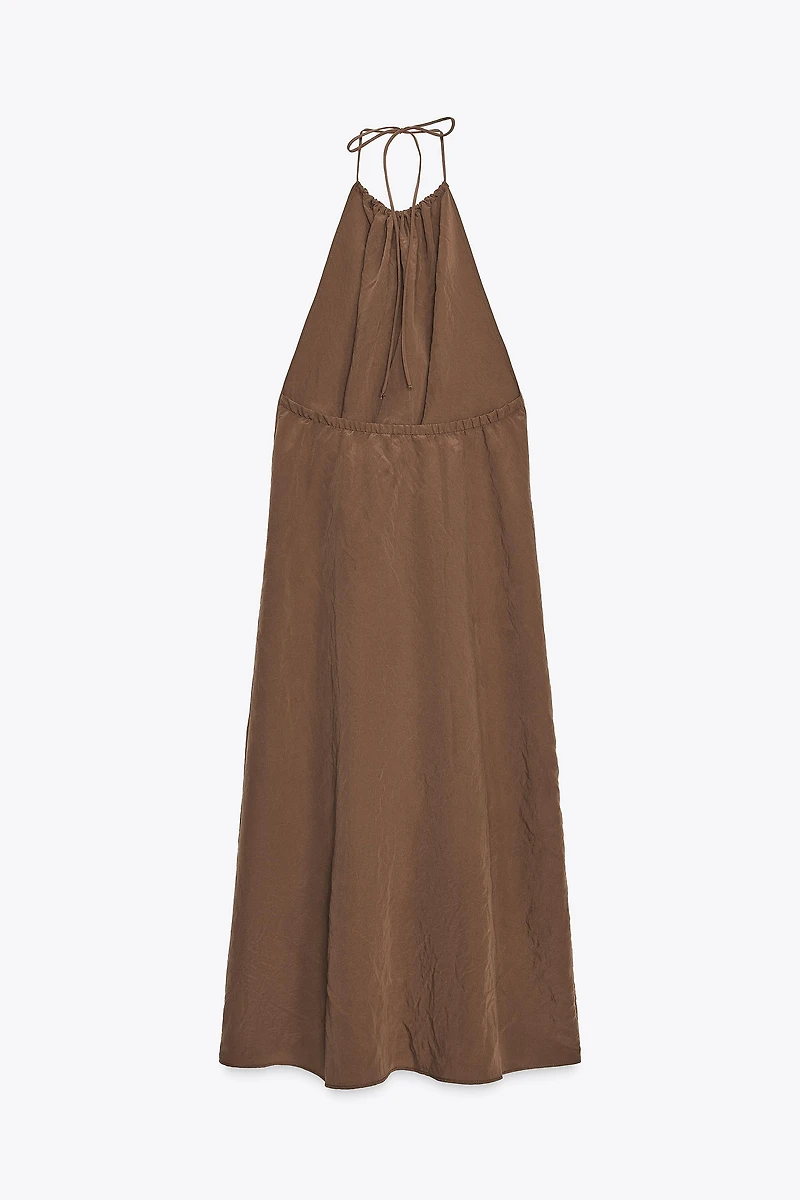 FLOWY OPEN-BACK HALTER DRESS