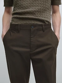 Slim fit cotton trousers