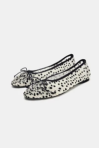 MESH BALLET FLATS WITH BOW