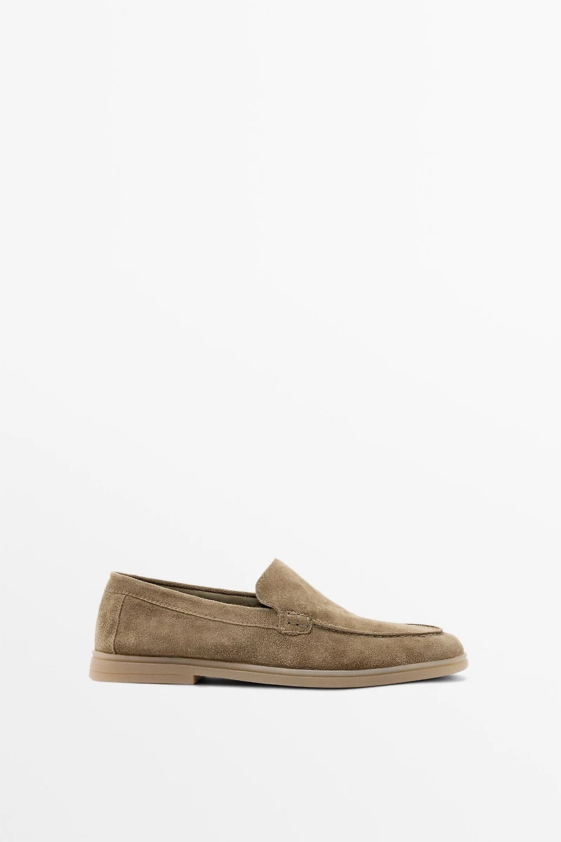 Split leather loafers