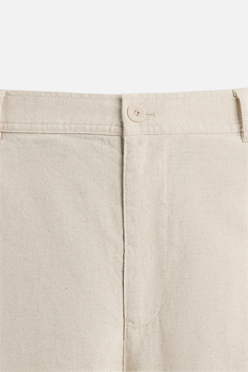 COTTON LINEN SHORTS