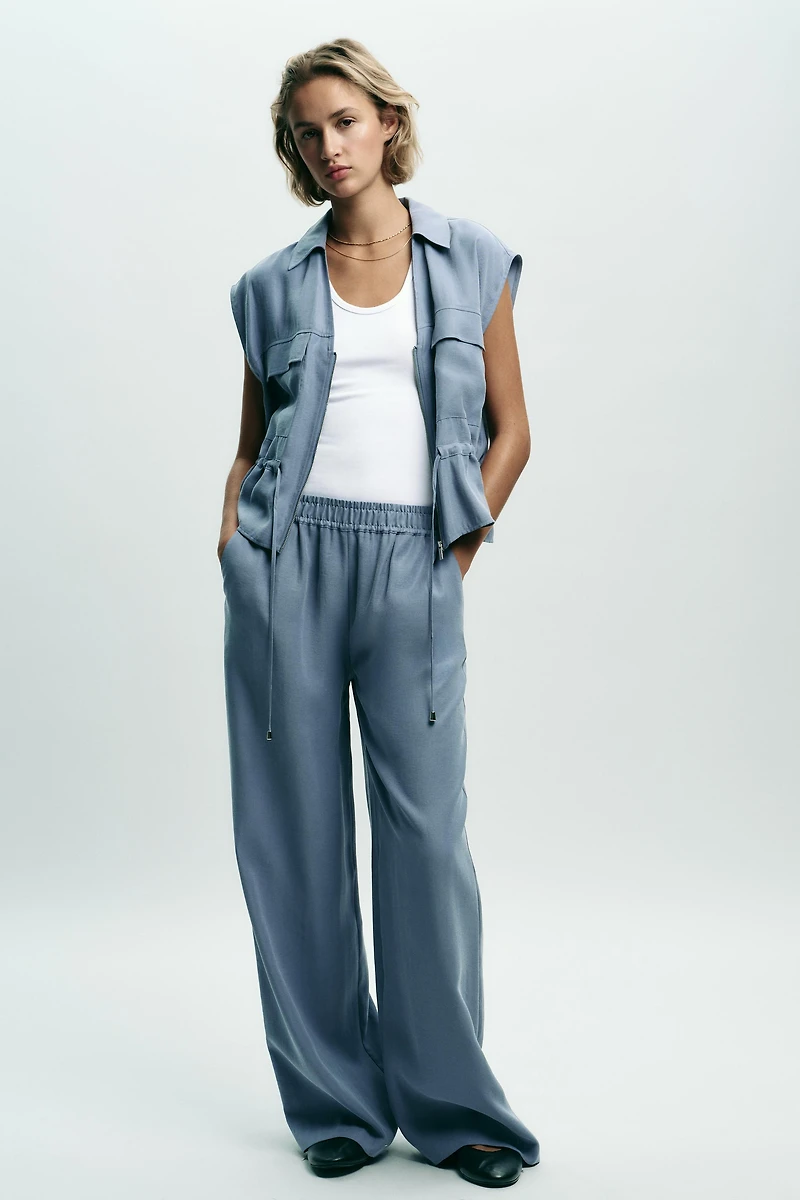 SOFT FEEL WIDE LEG PANTS