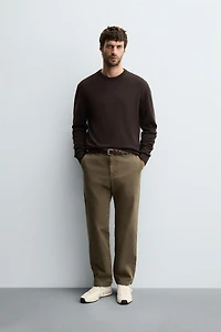 STRAIGHT FIT TWILL PANTS