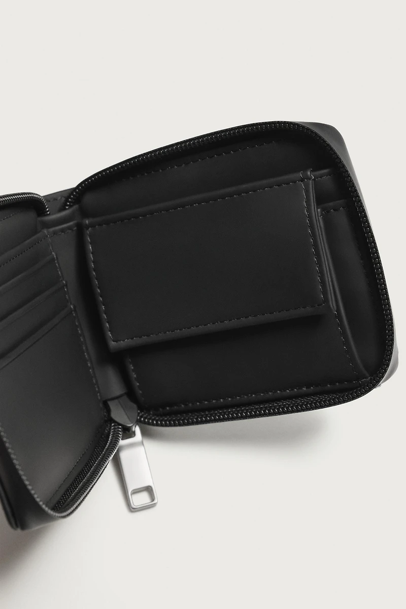 RUBBERIZED ZIP WALLET