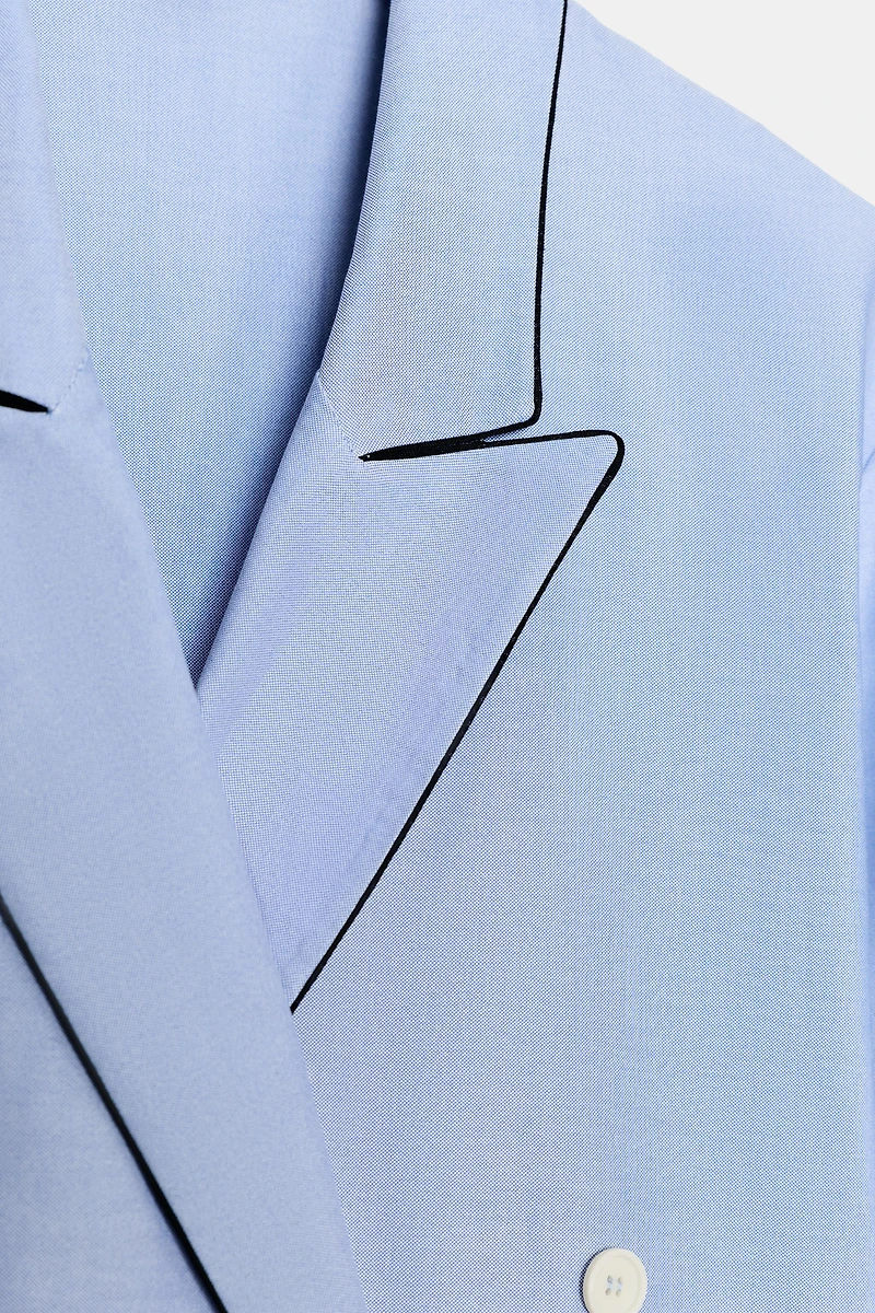 ZW COLLECTION CONTRAST PIPING WRAP SHIRT