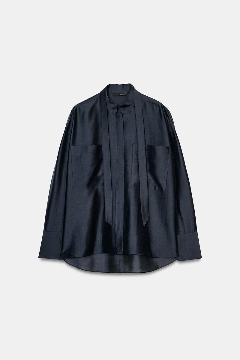 ZW COLLECTION BOW POCKET SHIRT