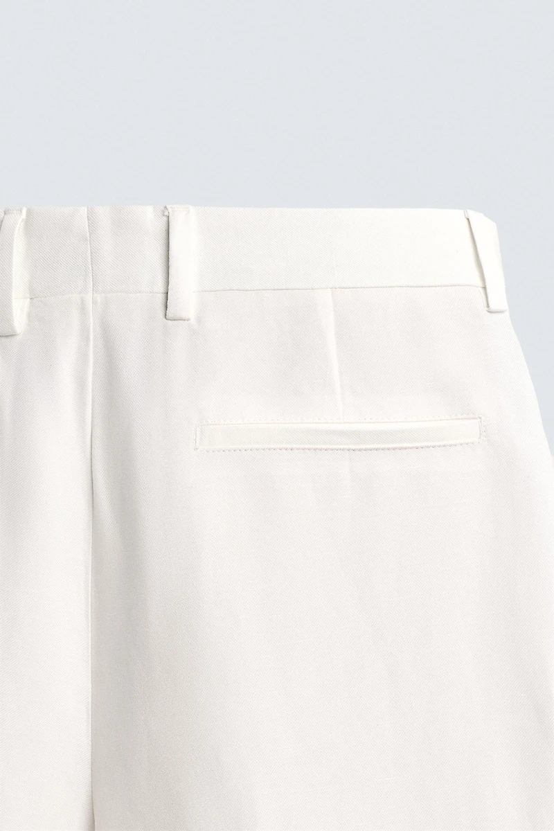 RELAXED FIT VISCOSE LINEN SUIT PANTS