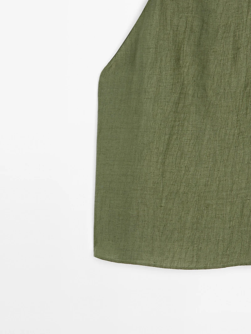Linen blend halter top