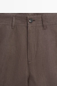 100% linen short Bermuda shorts