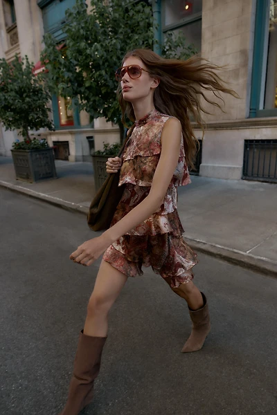 ROBE MINI IMPRIMÉE À VOLANTS