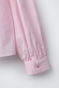 PICOT TRIM PETER PAN COLLAR SHIRT