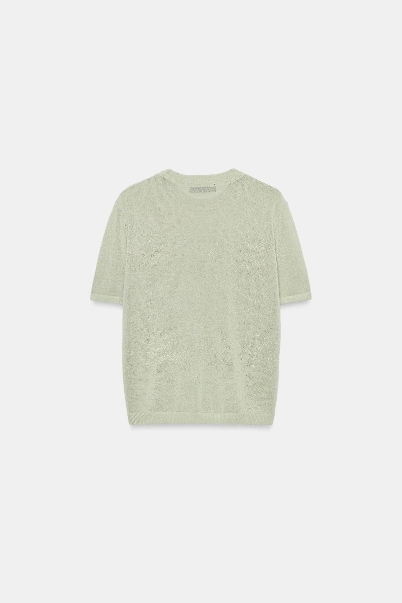 SHORT SLEEVE KNIT TOP