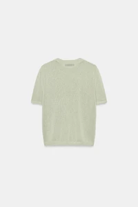 SHORT SLEEVE KNIT TOP