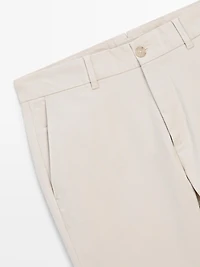 Pantalon tapered fit en coton