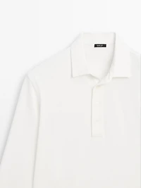 Polo 100 % coton à manches longues