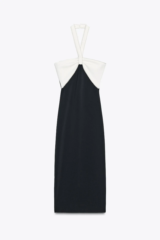 zara black and white striped dress ZARA Striped, viscose jersey jumpsuit
