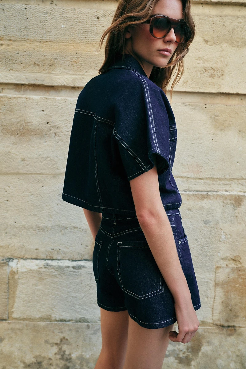 JUPE-PANTALON Z1975 EN DENIM CROISÉ