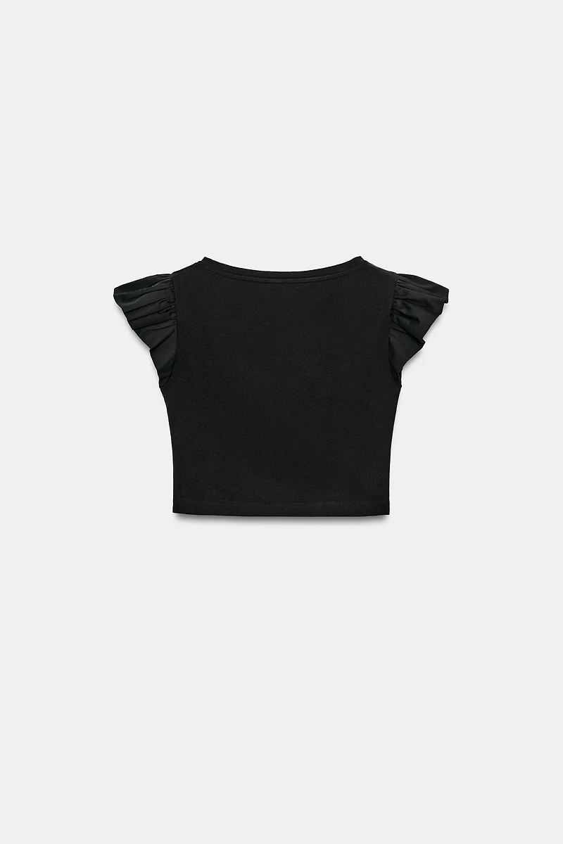 SHORT SLEEVE RUFFLE T-SHIRT