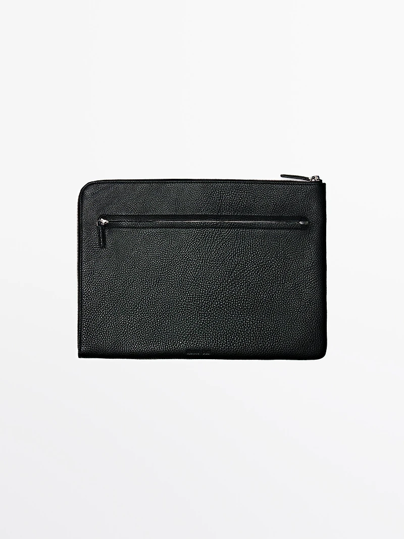 Nappa leather pouch clutch