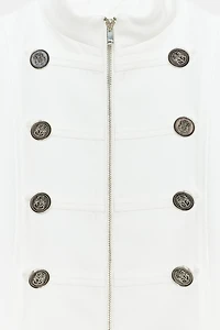 BUTTONED HIGH NECK BLAZER