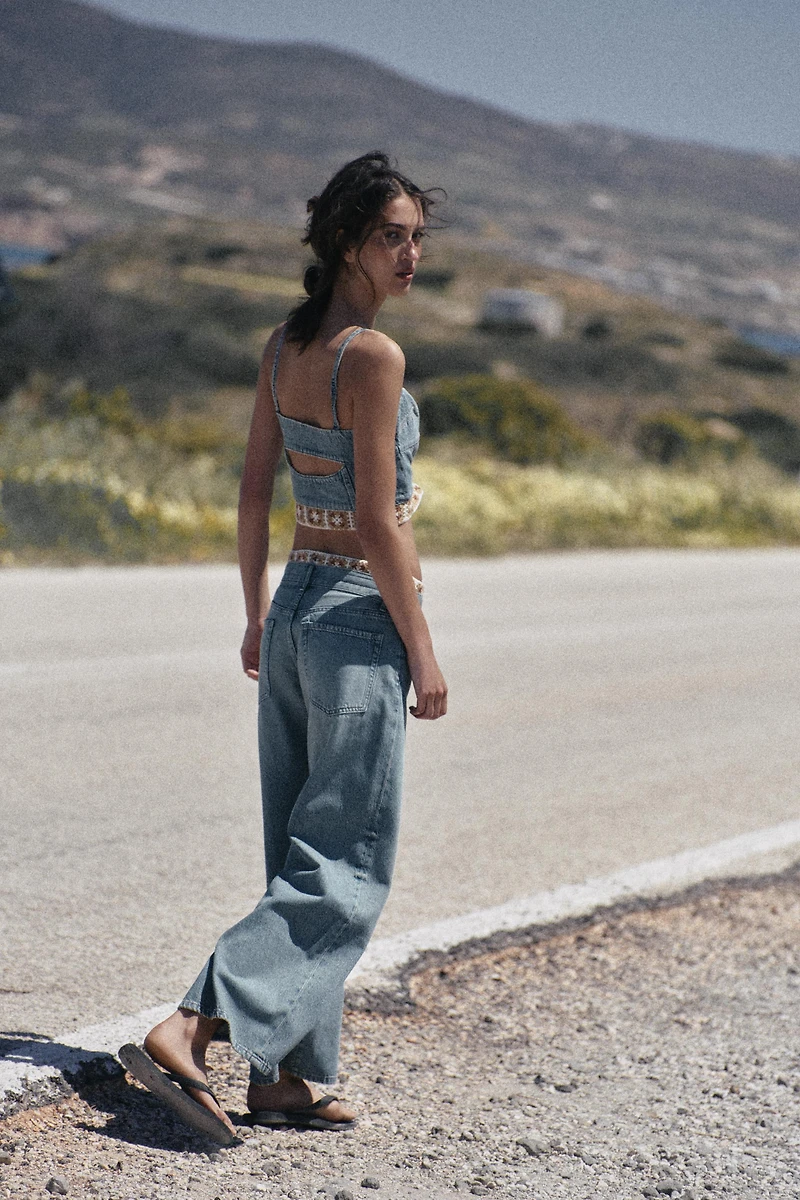 Z1975 LOOSE FIT MID-RISE CROCHET JEANS
