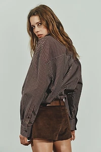 STRIPED OVERSIZED POPLIN SHIRT