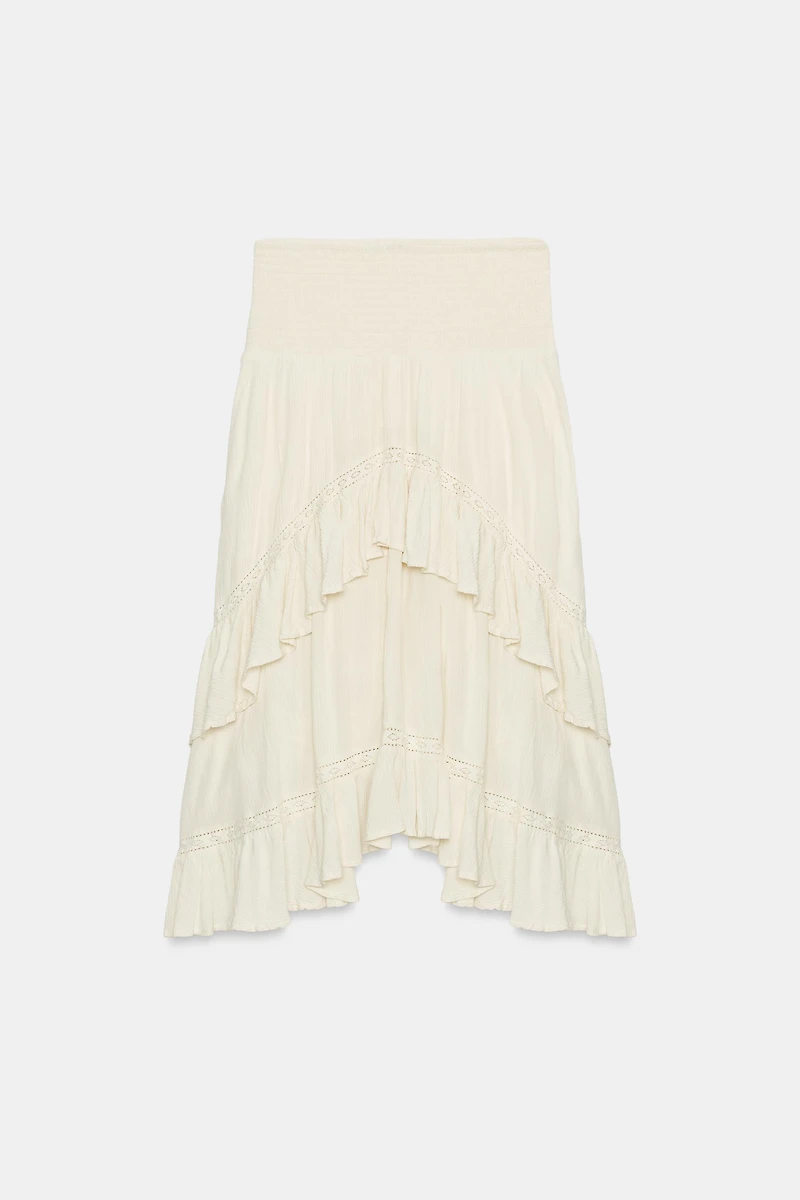 RUFFLED MIDI SKIRT