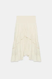 RUFFLED MIDI SKIRT