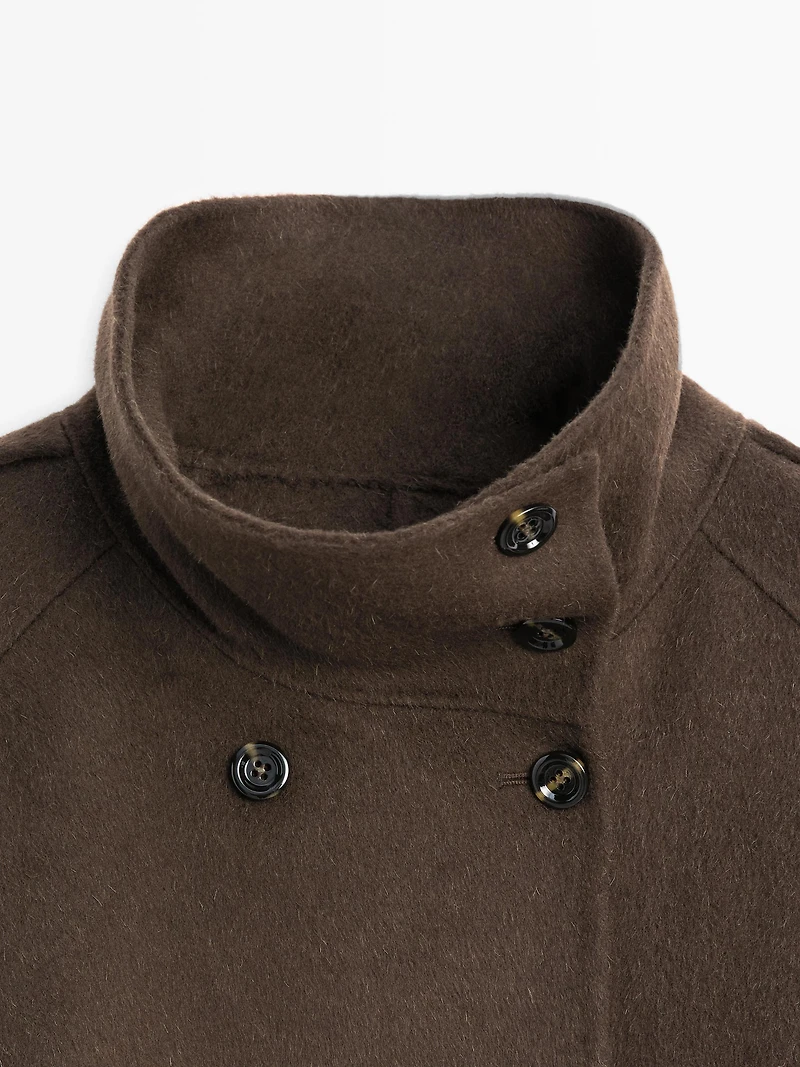 Manteau trench en laine mélangée